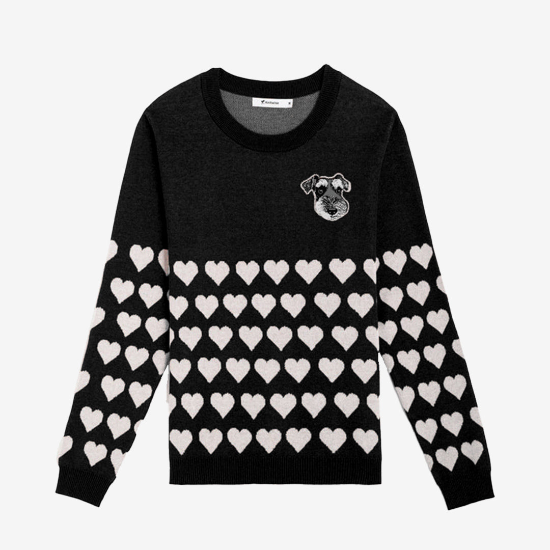 I Heart My Fur Valentine Custom Knit Sweater