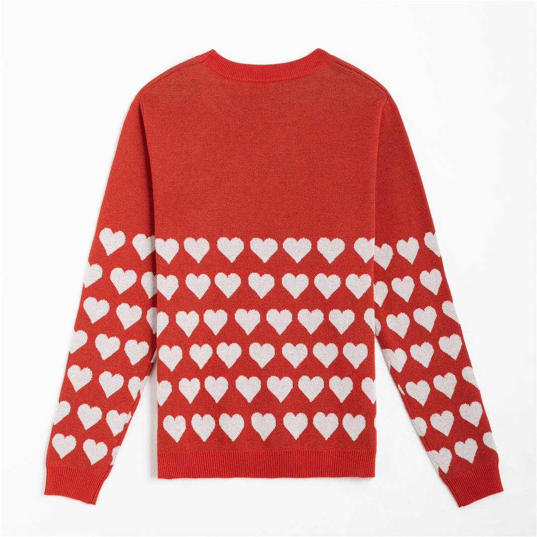 {Back} of {Red Endless Love Sweater} from {Knitwise}
