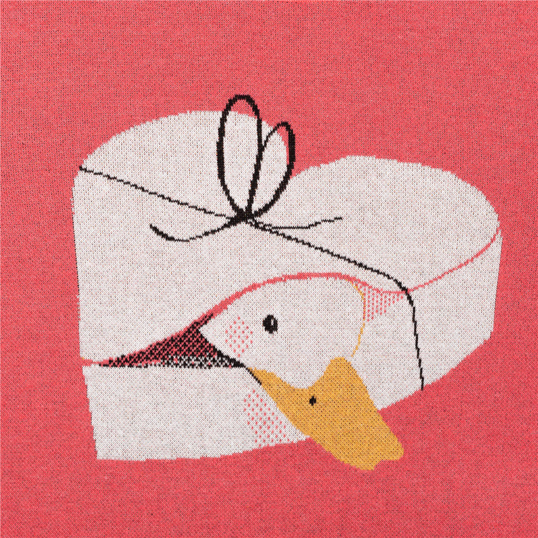 {Close Up of My Ducky Valentine Sweater from Knitwise}