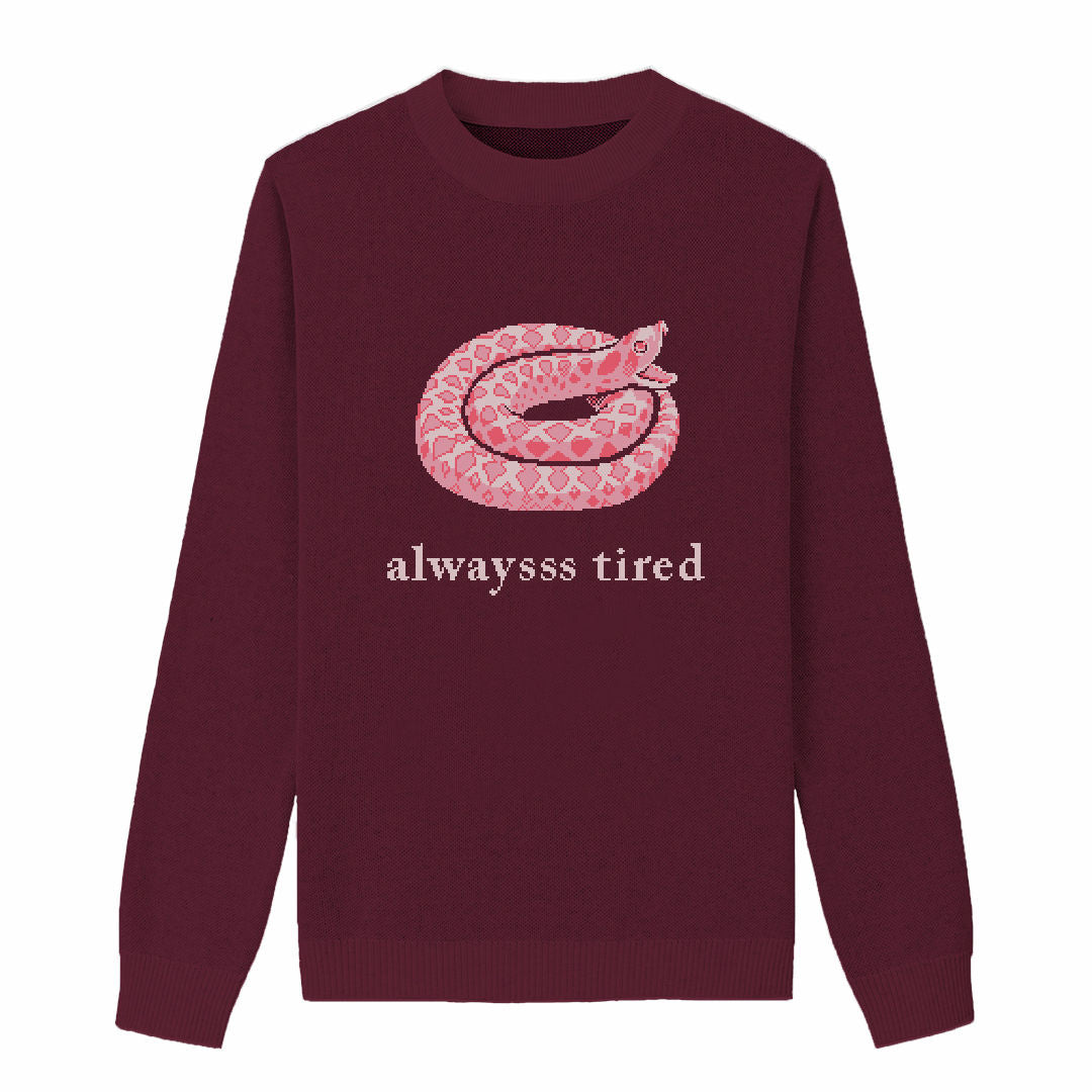 {Front of Burgundy Marshmallow Sweater from Knitwise}