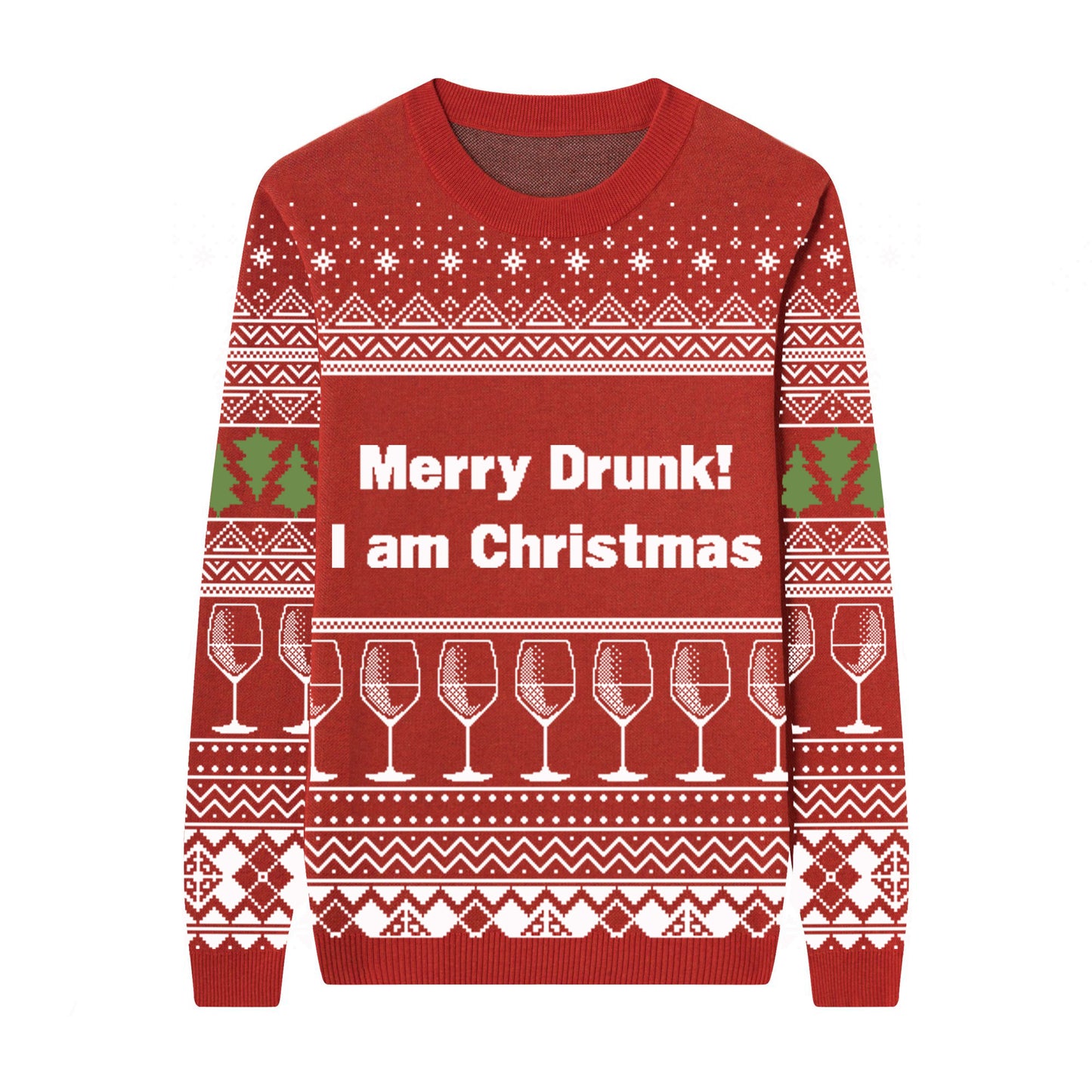 I'm Dreaming Of A Wine Christmas Custom Knit Pullover Sweater