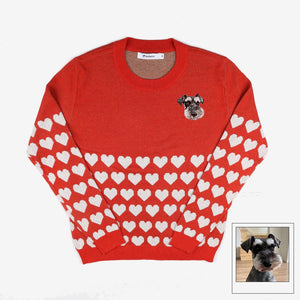 I Heart My Fur Valentine Custom Knit Sweater