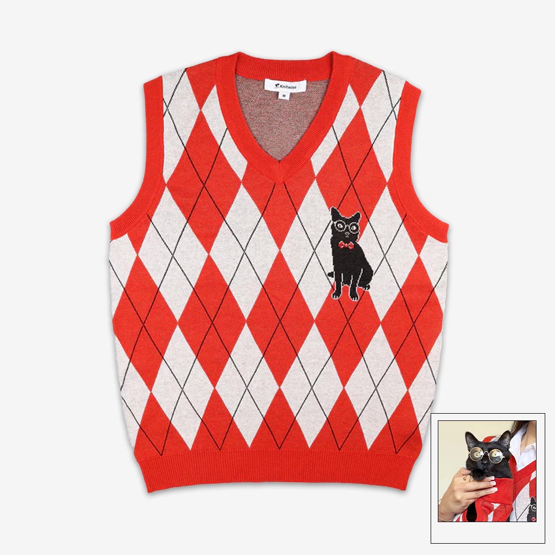 Red argyle sweater vest discount