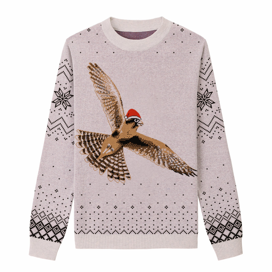 Aplomado Falcon Flying Holiday - Light Pink