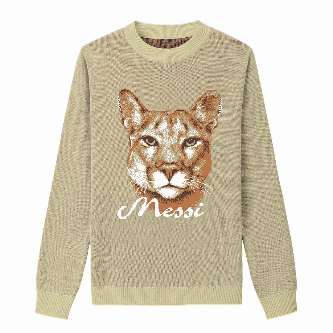{Front} of {Chic Messi Sweater in Mellow} from {Knitwise}
