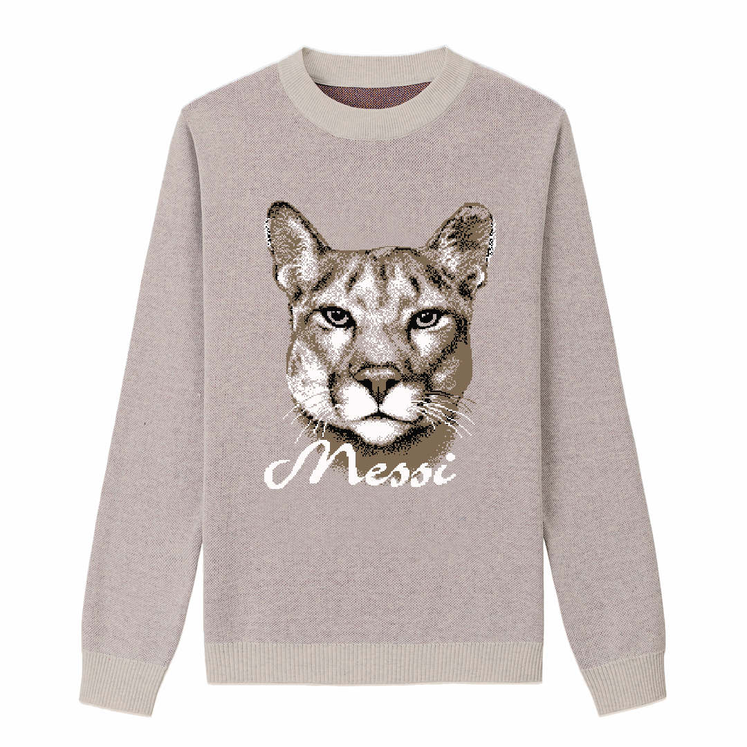 {Front} of {Chic Messi Sweater in Bone} from {Knitwise}