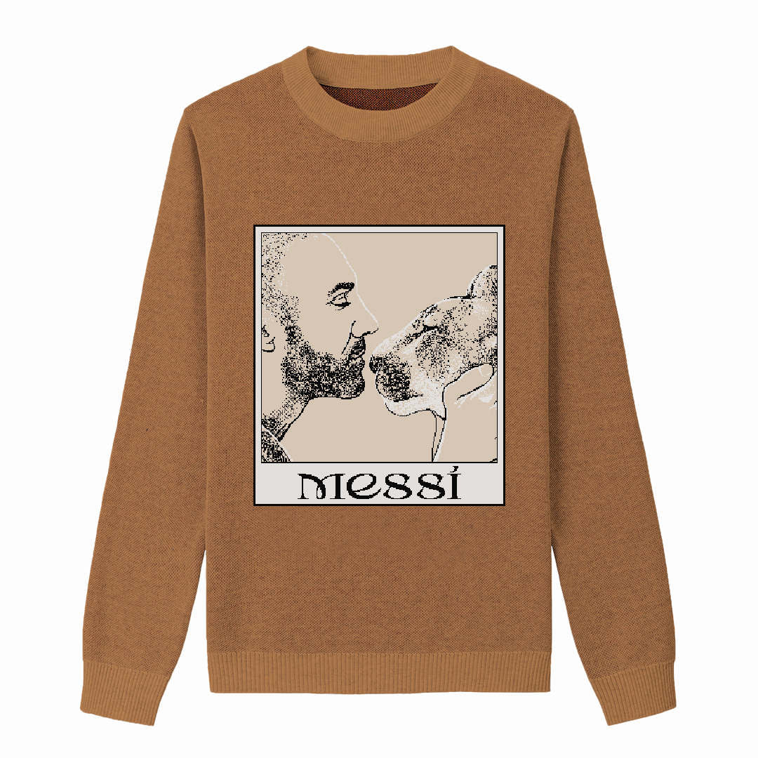 {Front} of {Rust Dad and Messi Sweater} from {Knitwise}