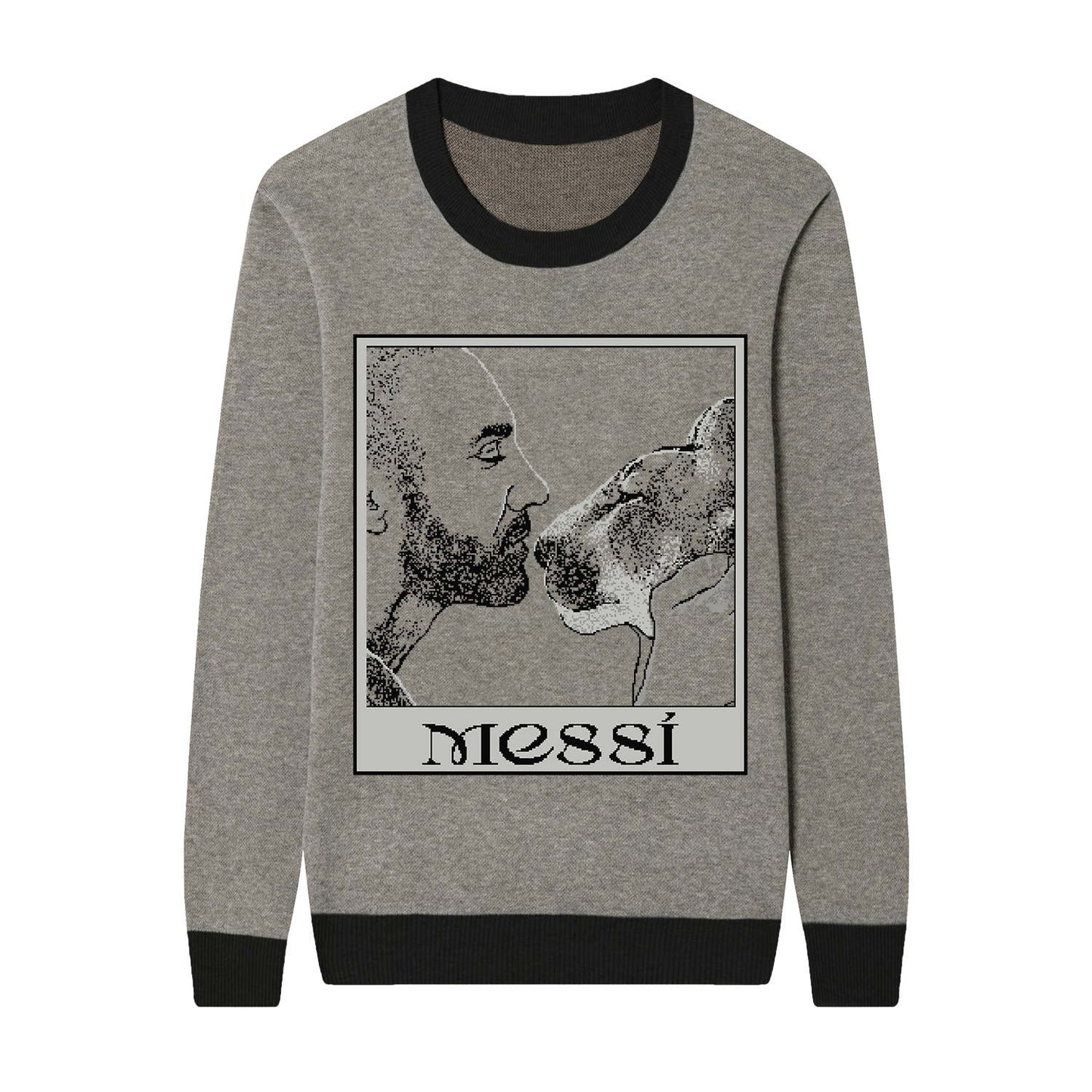 Front of Grey Dad and Messi Sweater from Knitwise