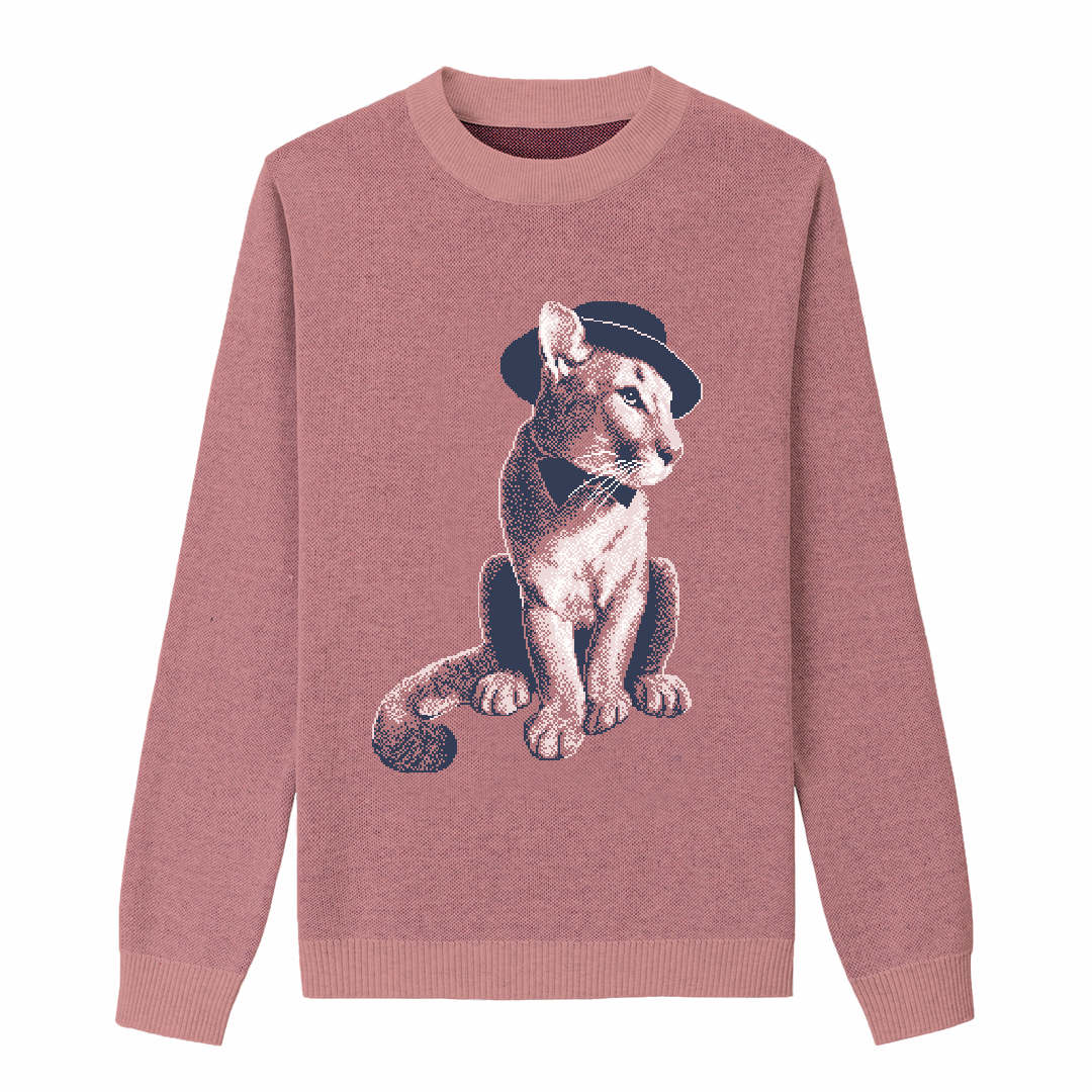 Front of Coral Stylish Messi Sweater from Knitwise