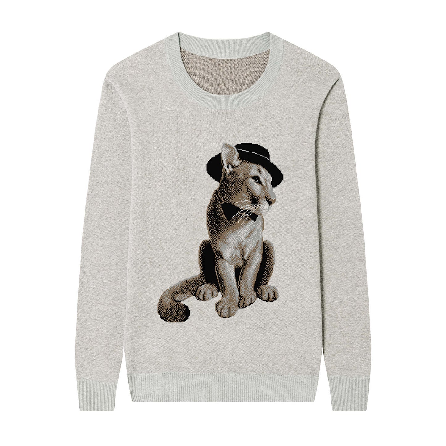 {Front of Bone Stylish Messi Sweater from Knitwise}
