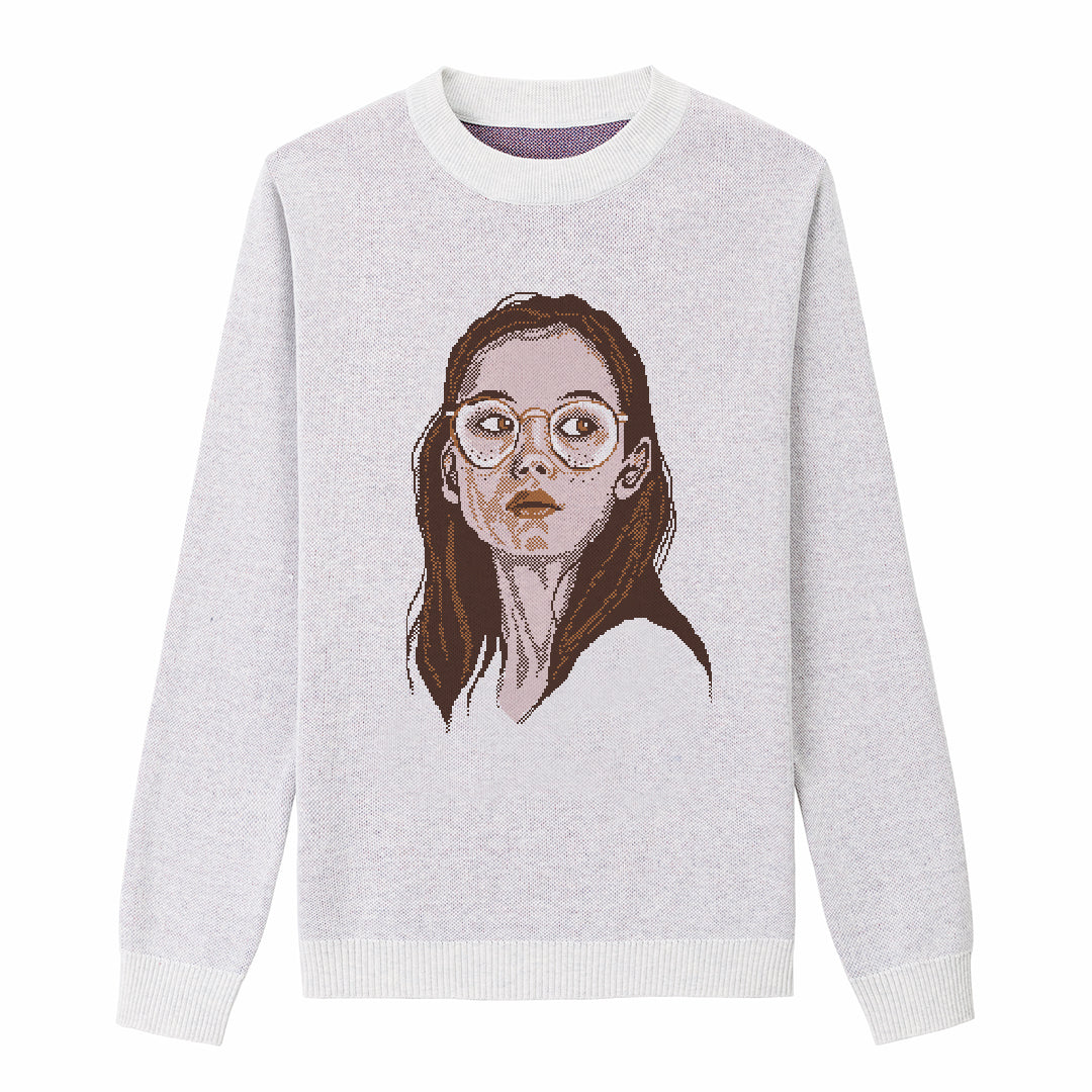 {Front} of {Bone Custom One Person Portrait Sweater} from {Knitwise}