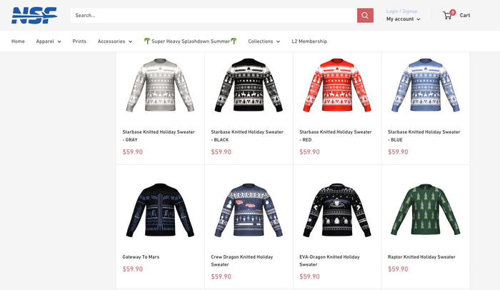 NASA Spaceflight launched custom christmas sweaters powered by Knitwise KOD platform