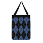 Cobalt Night Argyle Tote Bag