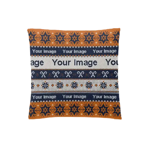 White, gold, and navy snowflake pillow case, elegant and customizable
