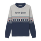 Navy Festive Ribbon Weave Holiday Sweater