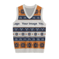 Classy Holiday Gold & Navy Snowflake Vest