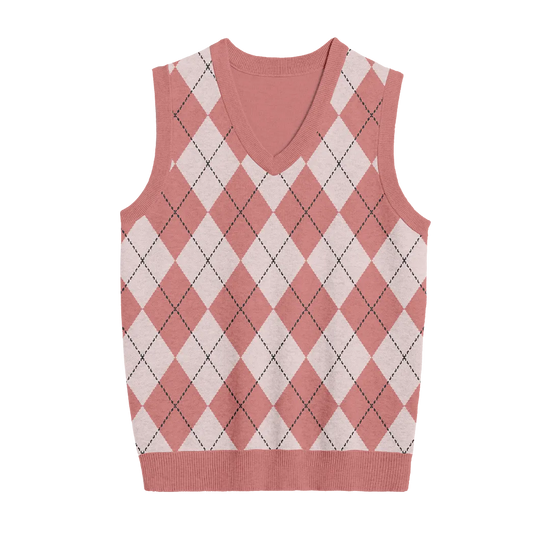 Preppy Chic Argyle Sweater Vest