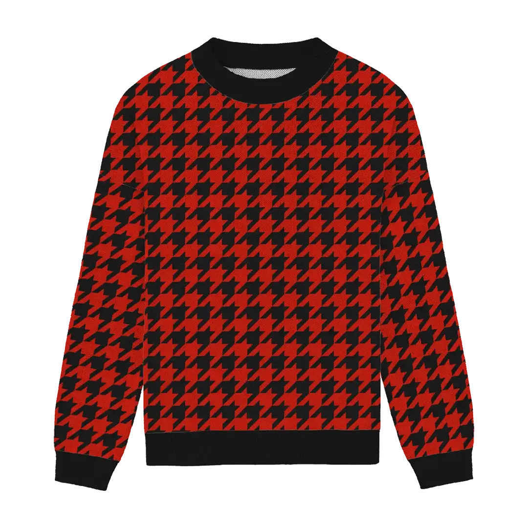 Emberline Houndstooth Relaxed Fit Sweater