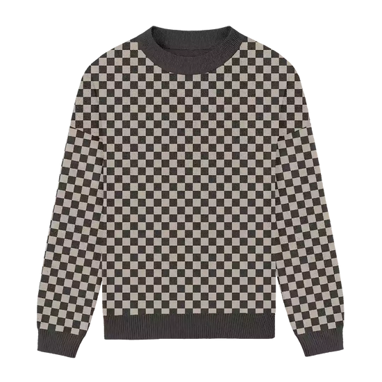 Checkerboard Relaxed Fit Sweater
