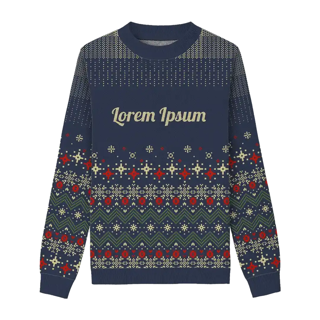 Fair Isle Christmas Sweater with Family Name