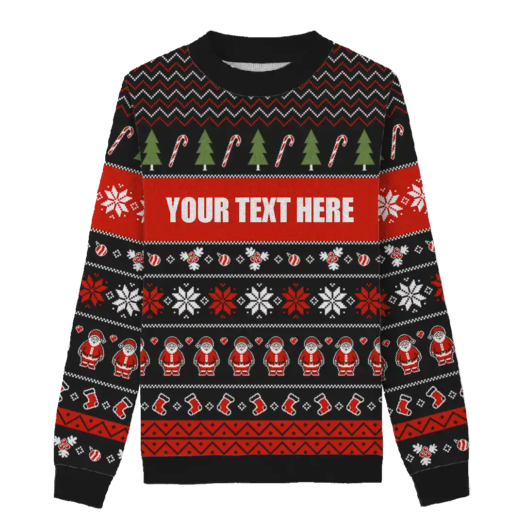 Santa Snowflakes Holiday Sweater