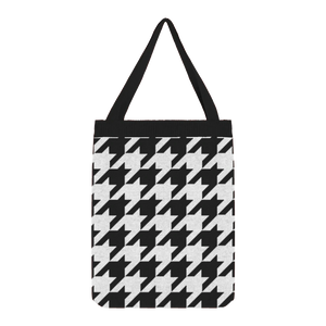 Black and white houndstooth tote bag, minimalist and versatile for daily use