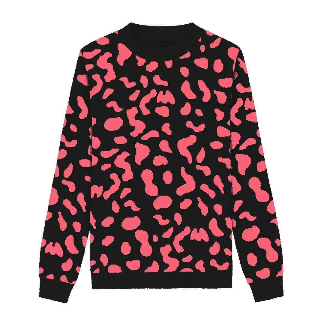 Magenta Leopard Accent Sweater