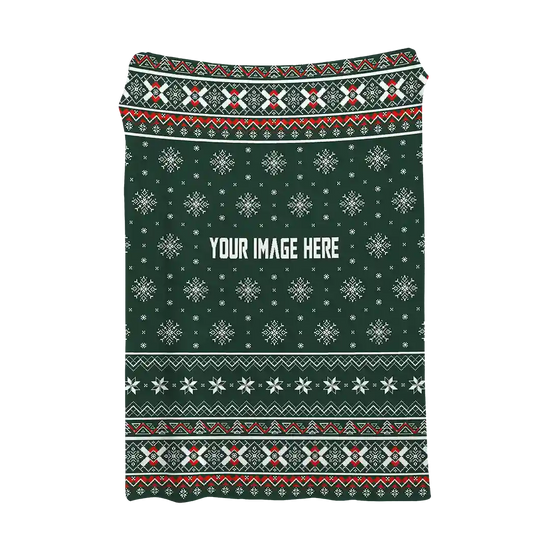 Deep Green Charm Christmas Blanket