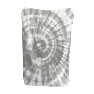 White and grey tie dye blanket for a modern, minimalist home