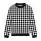 Monochrome Houndstooth Relaxed Fit Sweater