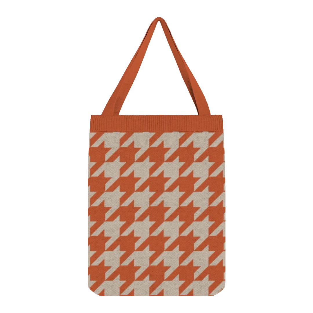 Sunset Cream Houndstooth Tote Bag