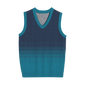 Elegant Gradient Blue V-Neck Vest