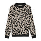 Sandy Beige Leopard Marked Pullover Sweater