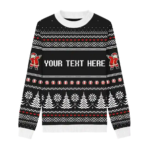 Midnight Santa Christmas Sweater - This sweater combines multiple holiday icons—Santa, snowflakes, presents.