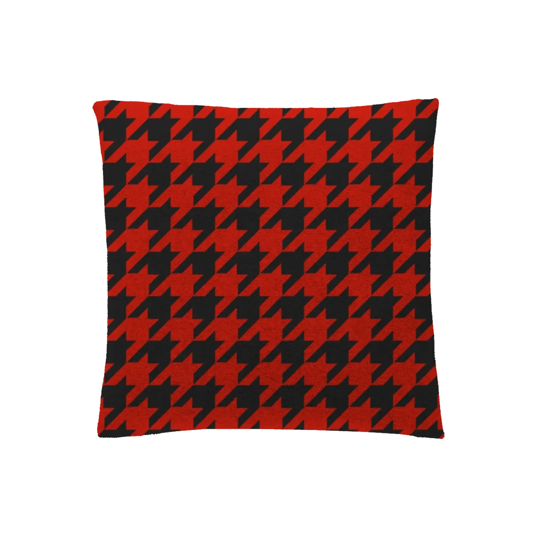 Scarlet Grid Houndstooth Pillow Case