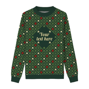Pine Grove Holiday Square Sweater .This dark green Christmas sweater brings a cheerful vibe.
