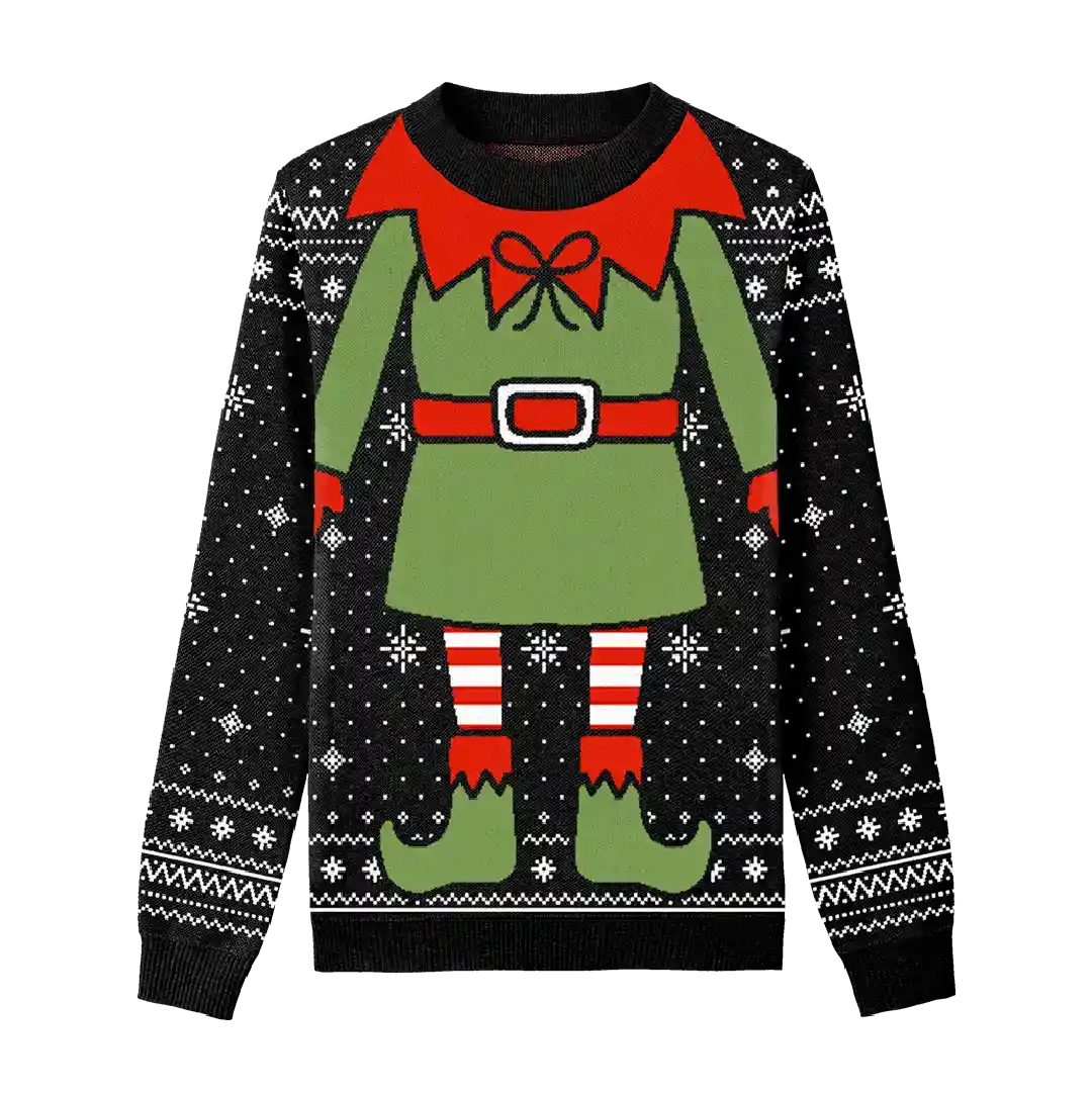 Merry Elf Holiday Character Holiday Sweater