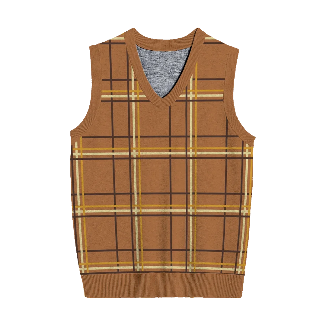 Fall Color Plaid Vest