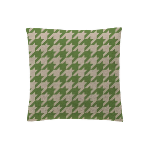 Green and cream houndstooth pillow case, calm and elegant