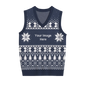Cozy Navy Christmas Knit Vest