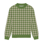 Bright Green Houndstooth Relaxed Fit Sweater