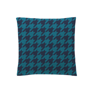 Navy and light blue houndstooth pillow case, fresh and calming