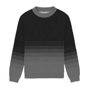 Light grey to black ombre relaxed-fit sweater, minimalist and stylish