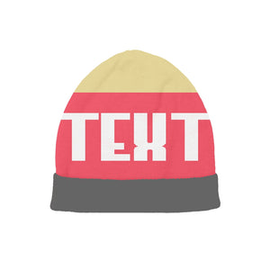 Yellow and pink beanie, minimalist and bright, customizable for casual wear