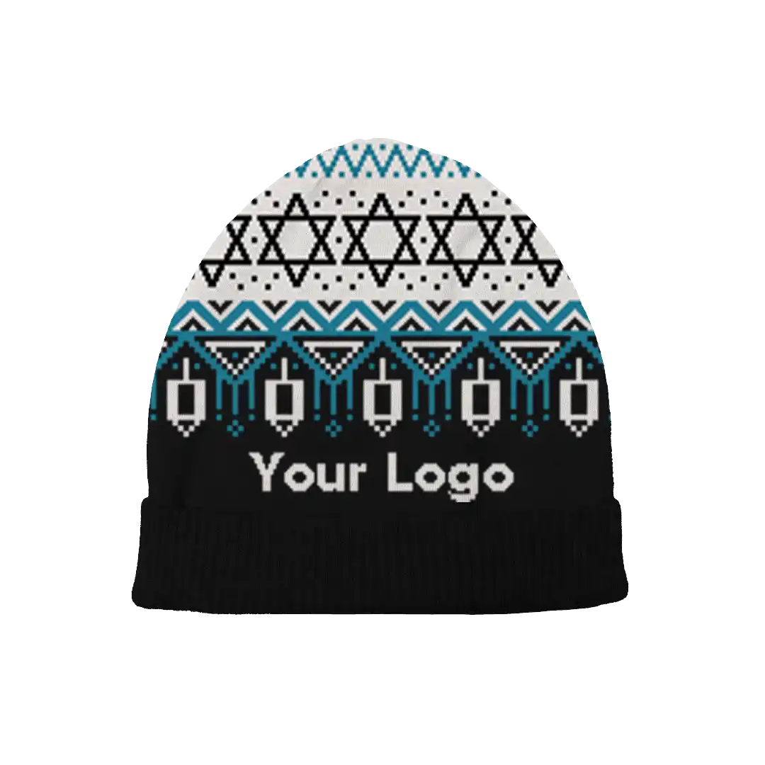Frosted Blue Hanukkah Beanie