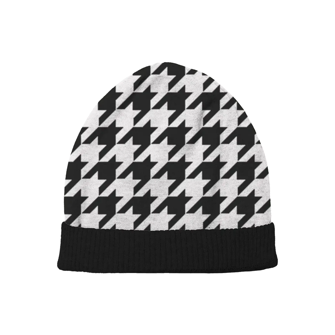 Monochrome Edge Houndstooth Beanie