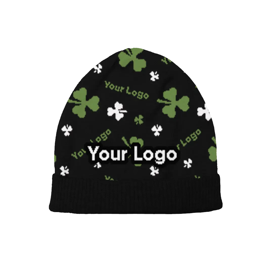 Lucky Clover St. Patrick's Pattern Beanie
