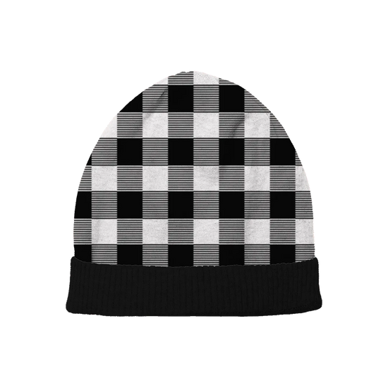 Monochrome Plaid Beanie