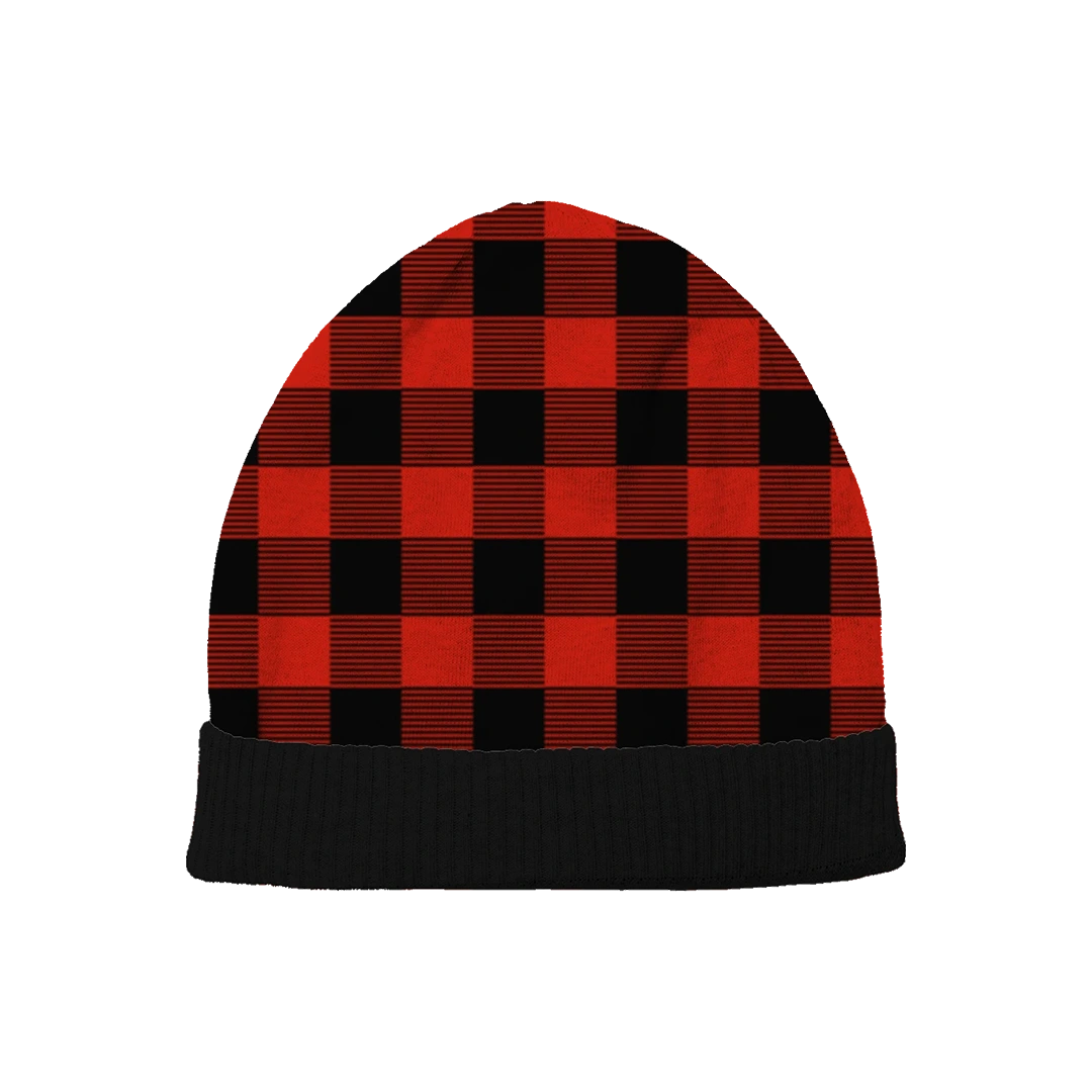 Red Black Plaid Beanie