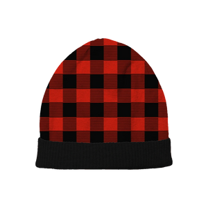 Red Black Plaid beanie